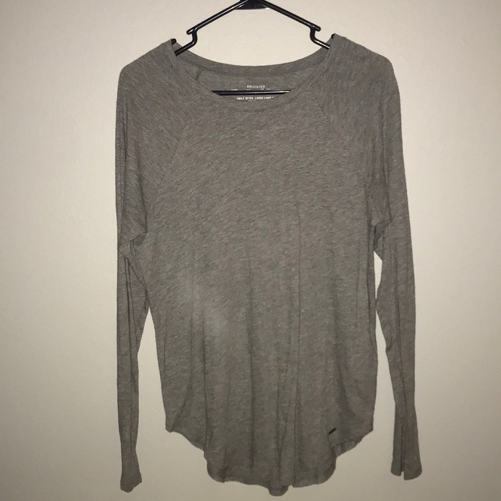 long sleeve grey casual top